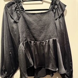 Entro Black Ruffled Blouse